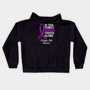 Ulcerative Colitis Awareness In This Family Nobody Fights Alone Kids Hoodie